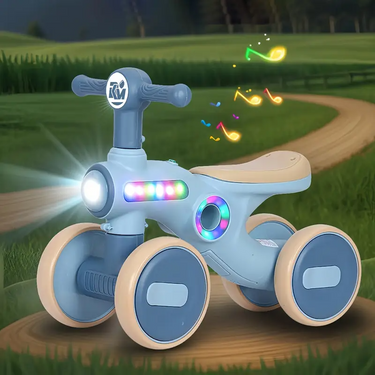4 WHEEL FIBER TOLO & PUSH CAR WITH LED LIGHTS AND MUSIC